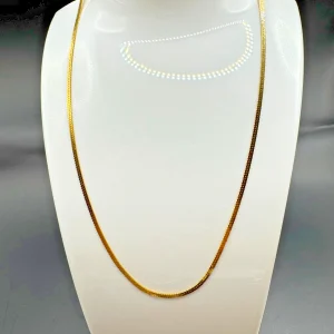 Vtg Monet Gold Tone Herringbone Snake Chain 24" Necklace