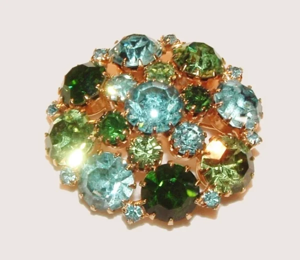 ARKE Blue Green Brooch & Earring Set Demi Parure - Image 4