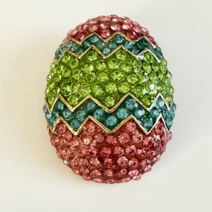 Multi-Color Pavé Rhinestone EGG Brooch