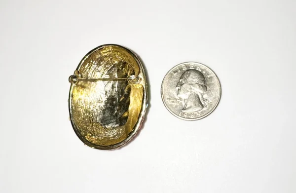 Multi-Color Pavé Rhinestone EGG Brooch - Image 3