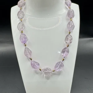 Vtg MONET Genuine AMETHYST 14" Choker Necklace