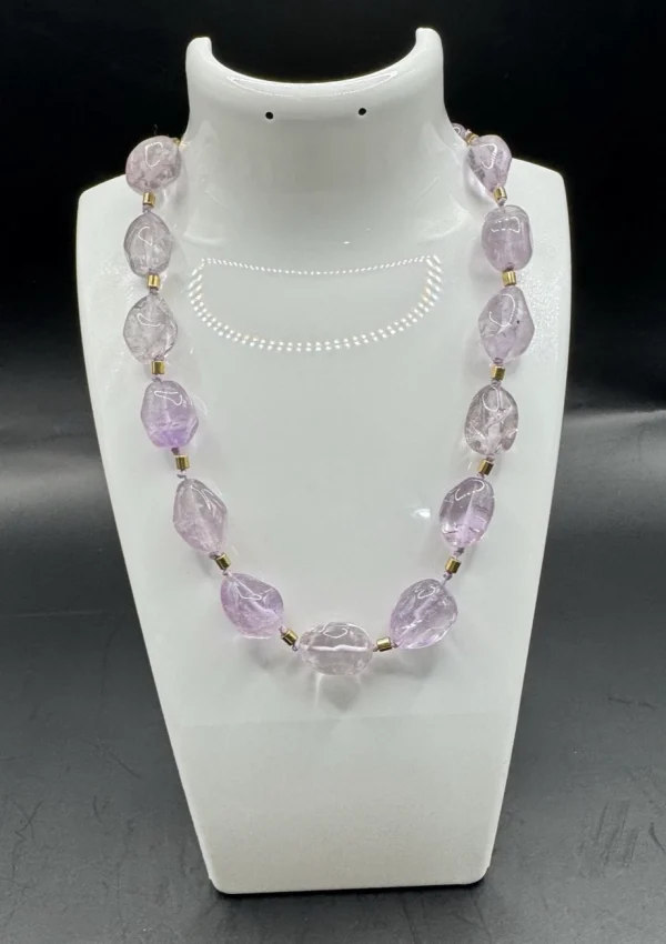 Vtg MONET Genuine AMETHYST 14" Choker Necklace