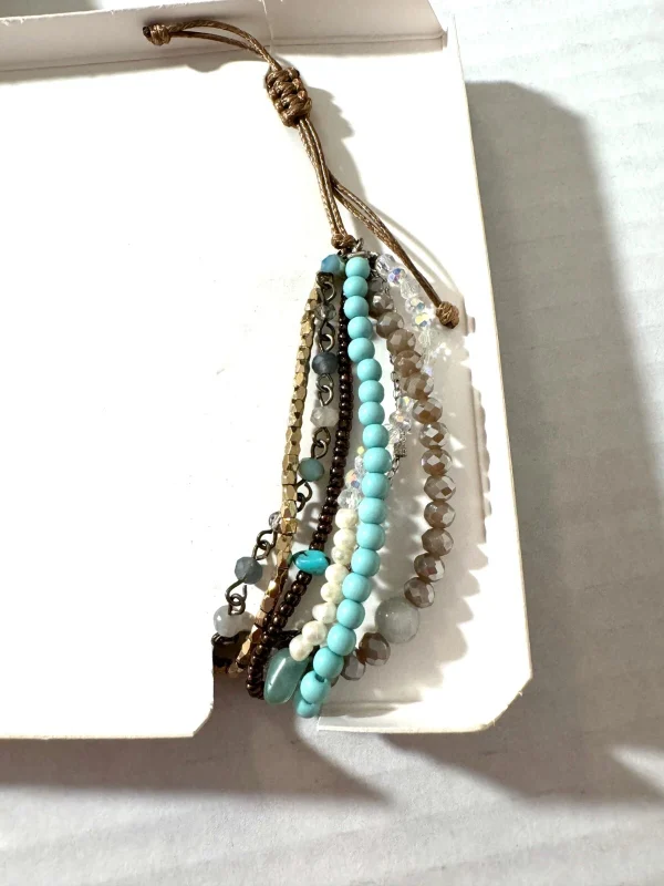 DEMDACO Your Journey Prayer Cross Bracelet Turquoise Multi-Strand Beads NIB