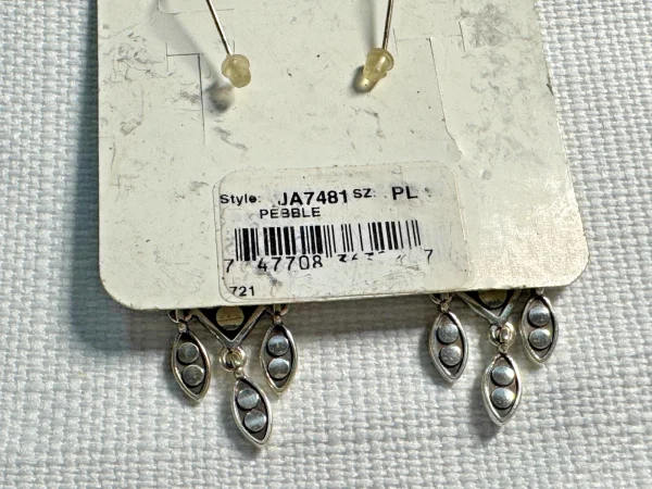 Brighton PEBBLE DISC Marquise Statement Earrings French Wire NWT