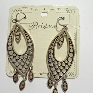 Brighton PEBBLE DISC Marquise Statement Earrings French Wire NWT