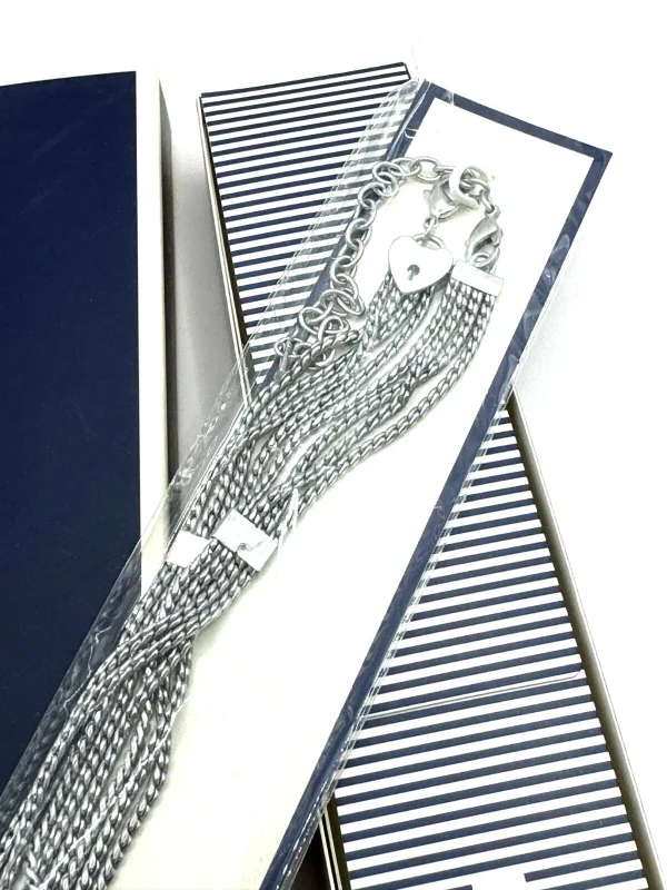 Keep Collective Silver Tone HEART & KEY Multi-Chain Necklace New