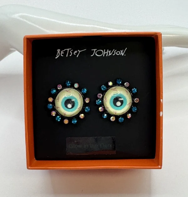 BETSEY JOHNSON Creep It Real GLOW IN THE DARK Eyeball Stud Earrings