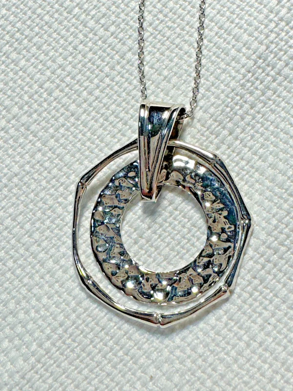 Vtg ATI Modernist Pendant 925 Sterling Silver Mexico Athra Trading 18" Necklace