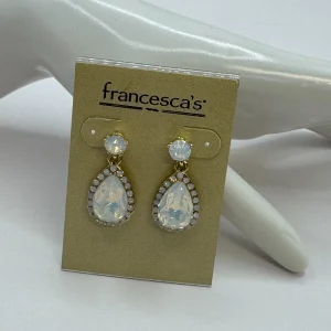 Francesca’s Teardrop Opalite Crystal Earrings