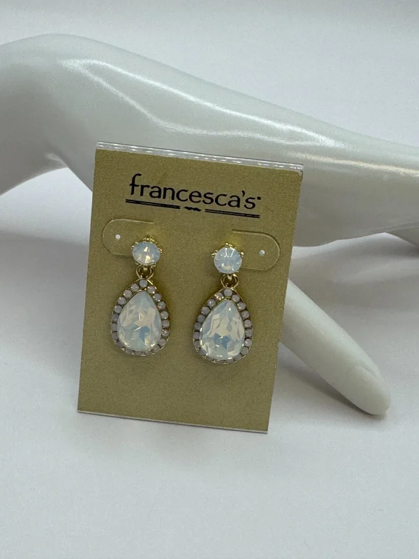 Francesca’s Teardrop Opalite Crystal Earrings