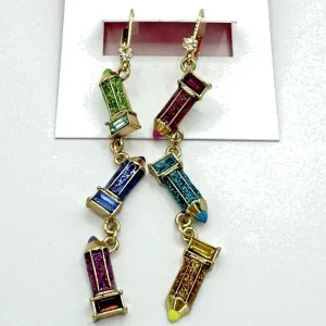 Betsey Johnson ‘Back to Cool’ Color Pencil Dangle Earring NWT/HTF!