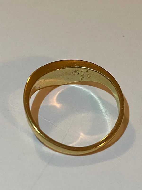 Vtg Gold Tone COP 1989 Castings On Parade Enamel & Inlaid Turquoise Ring Sz 7 - Image 4