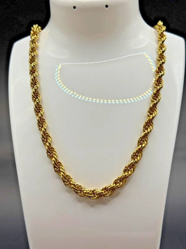 Vtg Monet Gold Tone Classic Twisted Rope Chain 55" Necklace
