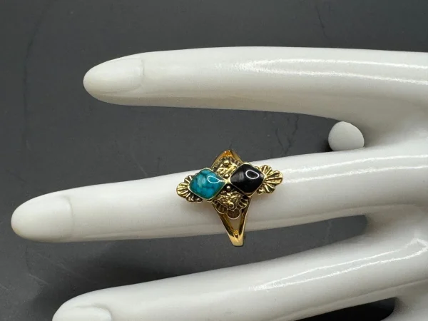 Gold Tone COP 1994 Castings On Parade Enamel & Inlaid Ring Sz 5 - Image 2