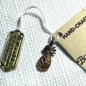 Vtg 24K HGE Vermeil on Sterling Silver BGould Signed Pineapple Charm B Gould