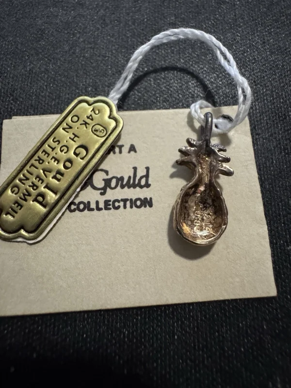 Vtg 24K HGE Vermeil on Sterling Silver BGould Signed Pineapple Charm B Gould