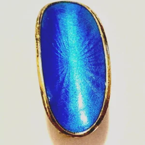 David Anderson Norway Blue Guilloche Enamel Sterling REPLACEMENT/SINGLE Clip Earring