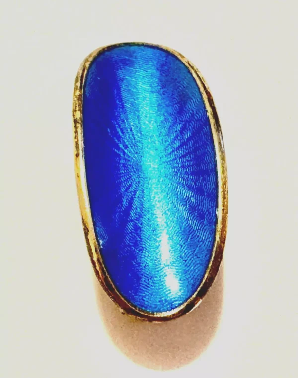 David Anderson Norway Blue Guilloche Enamel Sterling REPLACEMENT/SINGLE Clip Earring