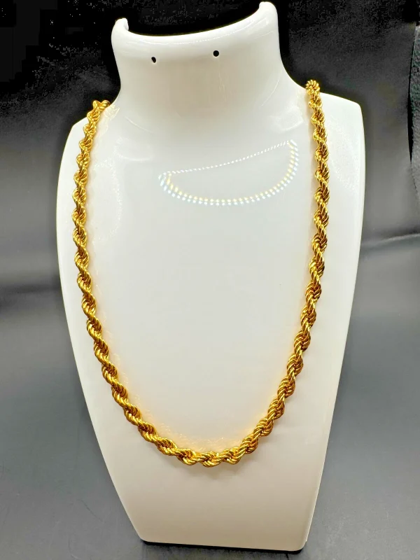 Vtg Monet Gold Tone Classic Twisted Rope Chain 55" Necklace