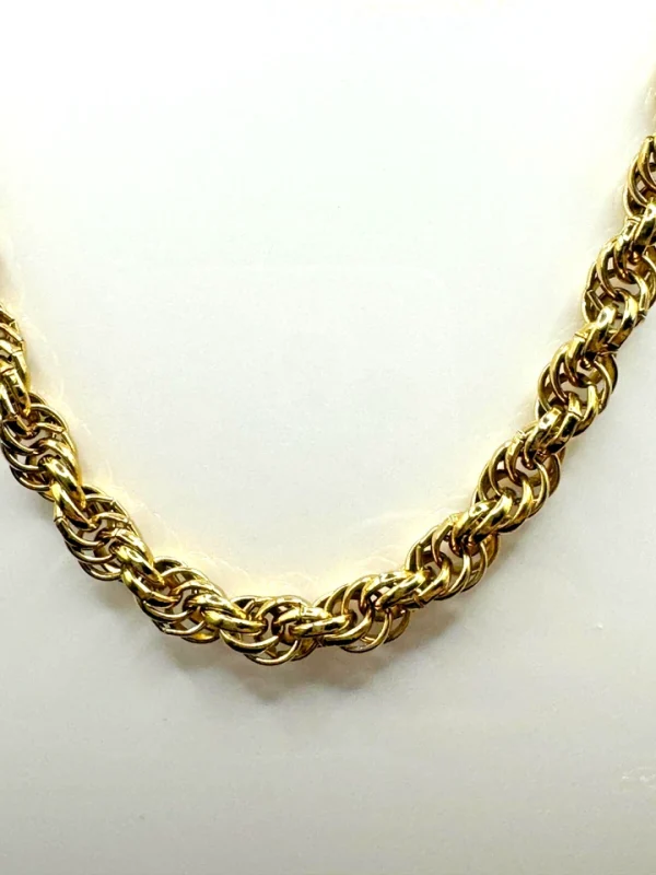 Vtg Monet Gold Tone Classic Twisted Rope Chain 55" Necklace