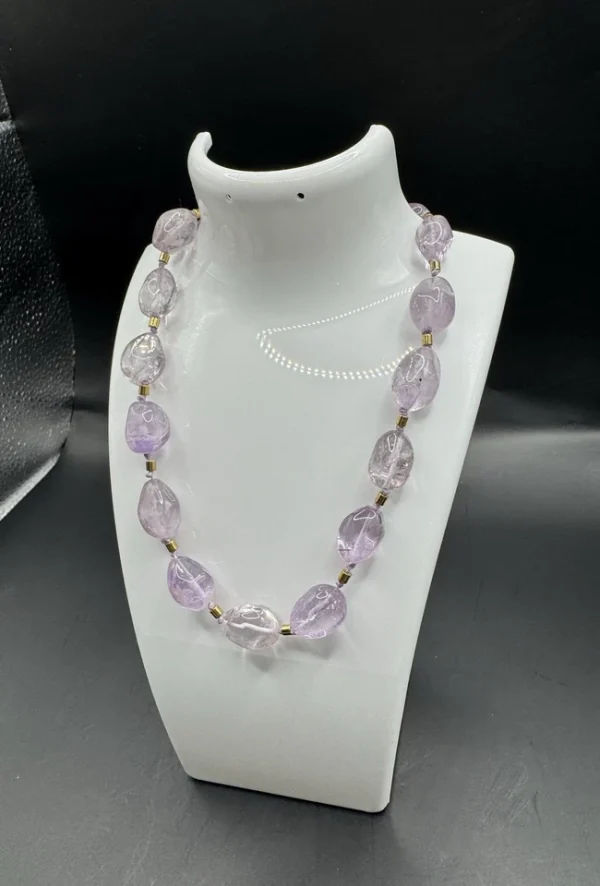 Vtg MONET Genuine AMETHYST 14" Choker Necklace