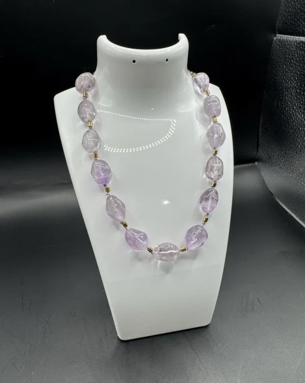 Vtg MONET Genuine AMETHYST 14" Choker Necklace