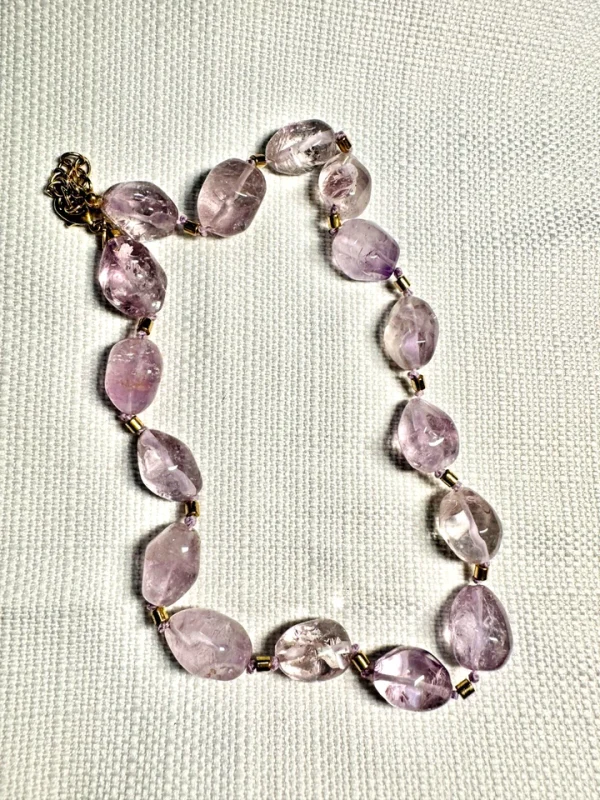 Vtg MONET Genuine AMETHYST 14" Choker Necklace