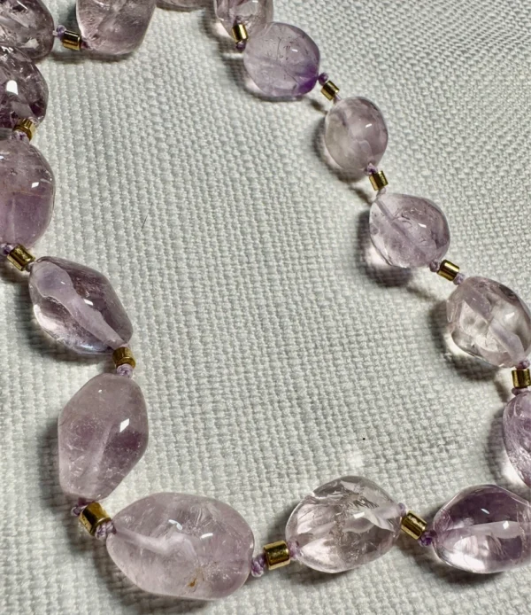 Vtg MONET Genuine AMETHYST 14" Choker Necklace