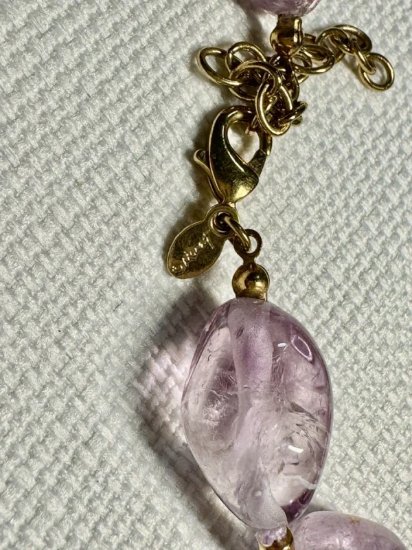 Vtg MONET Genuine AMETHYST 14" Choker Necklace