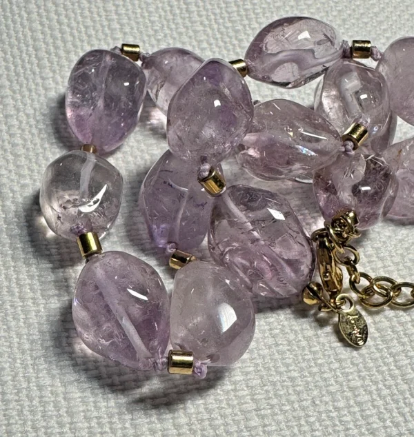 Vtg MONET Genuine AMETHYST 14" Choker Necklace