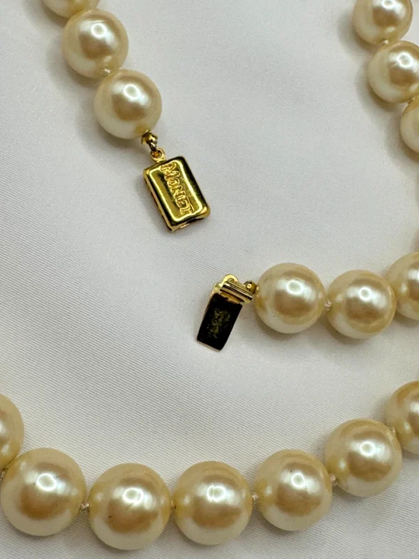 Vtg MONET Faux Pearl 24" Necklace