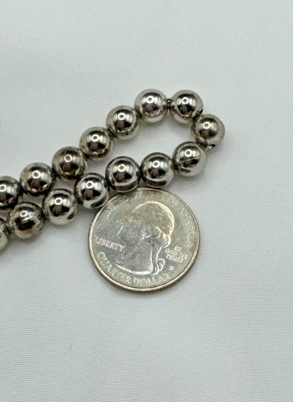Vtg NAPIER Silver Tone BALL BEAD Silver Tone 24" NECKLACE
