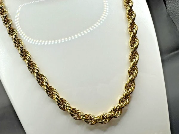 Vtg Monet Gold Tone Classic Twisted Rope Chain 55" Necklace