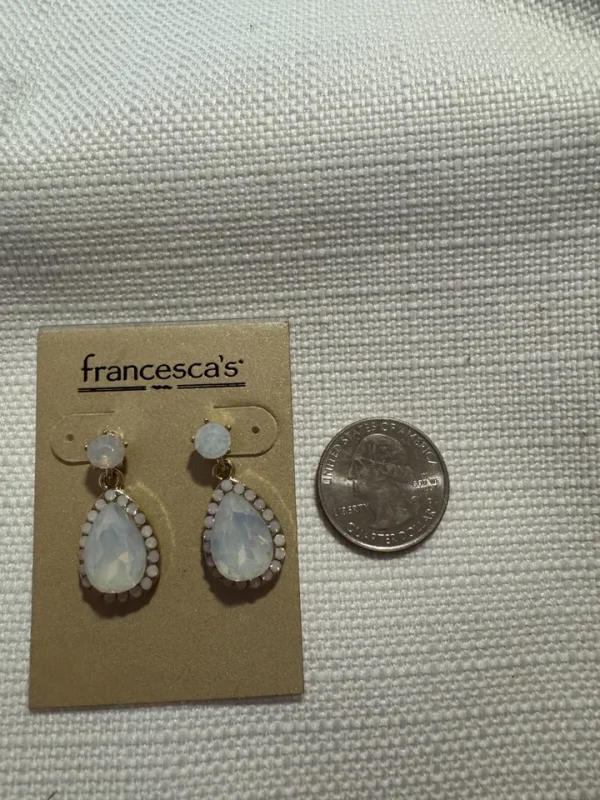 Francesca’s Teardrop Opalite Crystal Earrings