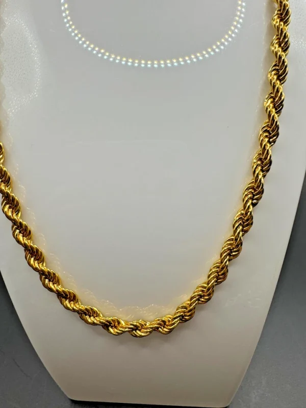 Vtg Monet Gold Tone Classic Twisted Rope Chain 55" Necklace