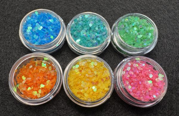 Blue, Green, Turquiose, Orange, Yellow, Pink 1/16" (1.5mm 0.060") Chunky Glitter (6 oz) Lot