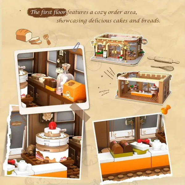 1289pcs Bakery Cafe Building Bricks - Image 3