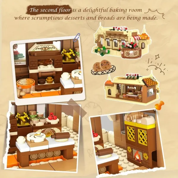 1289pcs Bakery Cafe Building Bricks - Image 4