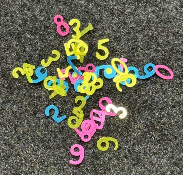 Pink, Yellow, Blue Glitter NUMBERS (2 oz)