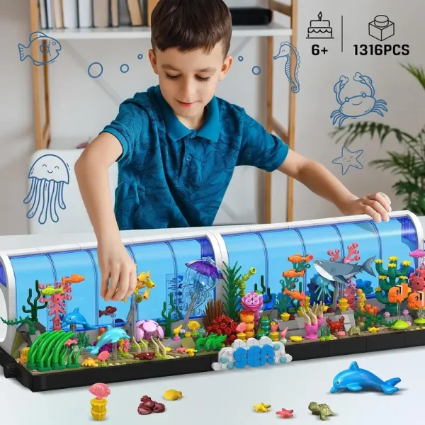 1316pcs Aquarium Building Brick Set - Image 6