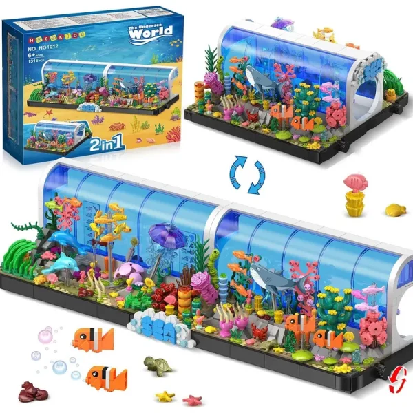 1316pcs Aquarium Building Brick Set