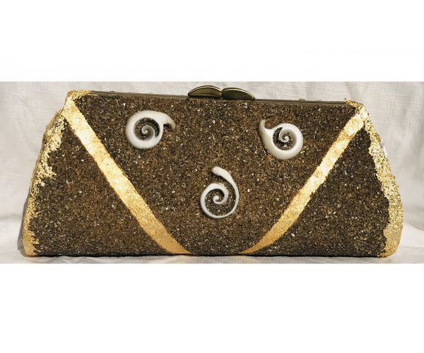 Sea Shells Beach Sand Plated in 24K Gold & Sterling Silver ~ OOAK Clutch Purse - Image 2