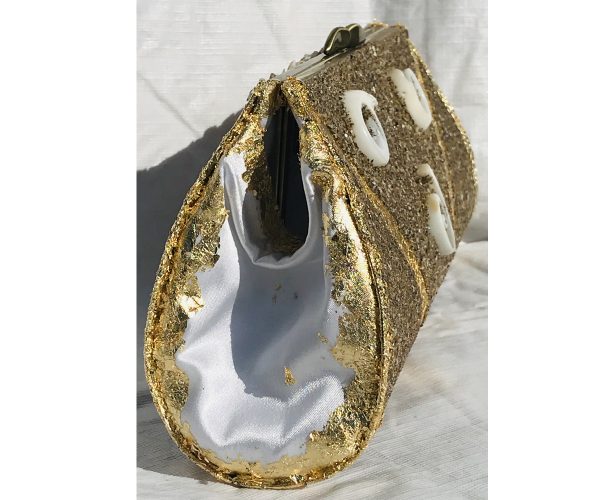 Sea Shells Beach Sand Plated in 24K Gold & Sterling Silver ~ OOAK Clutch Purse - Image 3
