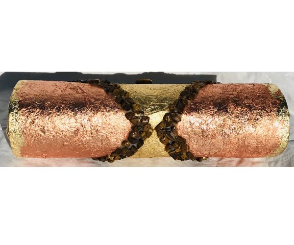 Genuine Tiger’s Eye Plated in Copper & 24K Gold ~ OOAK Clutch Purse - Image 6