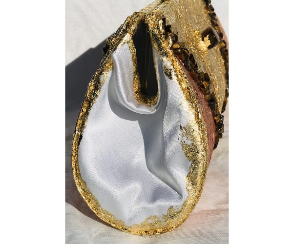 Genuine Tiger’s Eye Plated in Copper & 24K Gold ~ OOAK Clutch Purse - Image 4