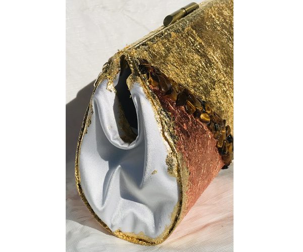 Genuine Tiger’s Eye Plated in Copper & 24K Gold ~ OOAK Clutch Purse - Image 3