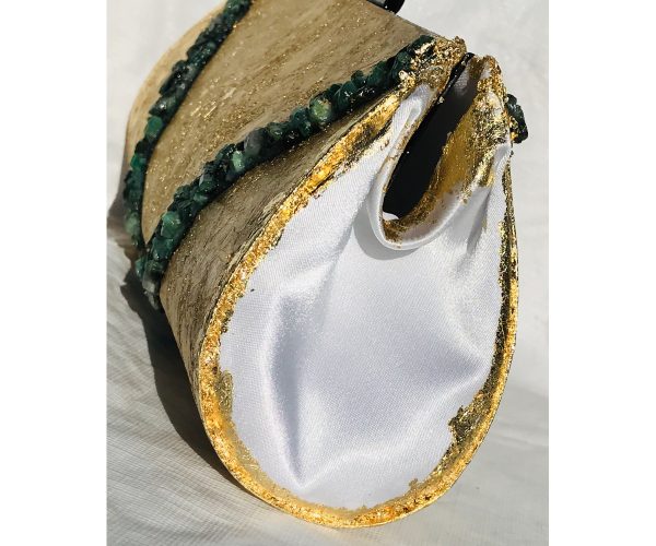 Genuine Raw Emerald Plated in 24K Gold ~ OOAK Clutch Purse - Image 3