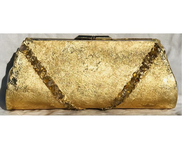Genuine Opal Plated in 24K Gold ~ OOAK Clutch Purse - Image 2