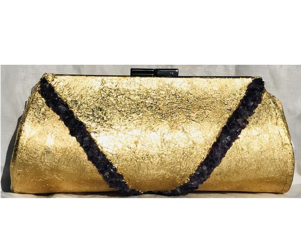 Raw Amethyst Plated in 24K Gold ~ OOAK Clutch Purse - Image 2
