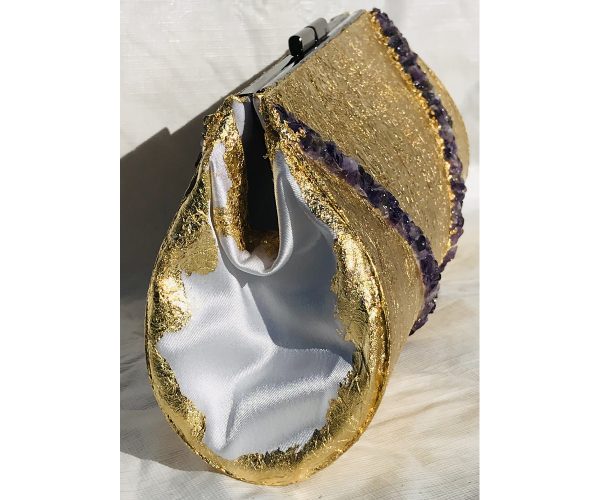 Raw Amethyst Plated in 24K Gold ~ OOAK Clutch Purse - Image 3